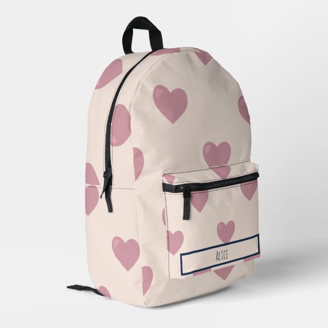Herz Zeichne ich Individuelle Name Bedruckter Rucksack (Rückseitige Ecke links)