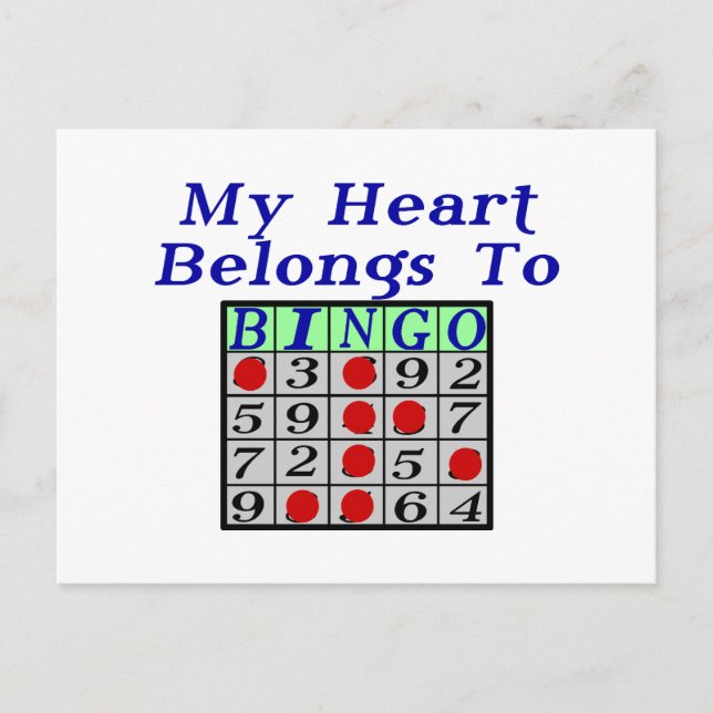 Herz zu Bingo Postkarte (Vorderseite)
