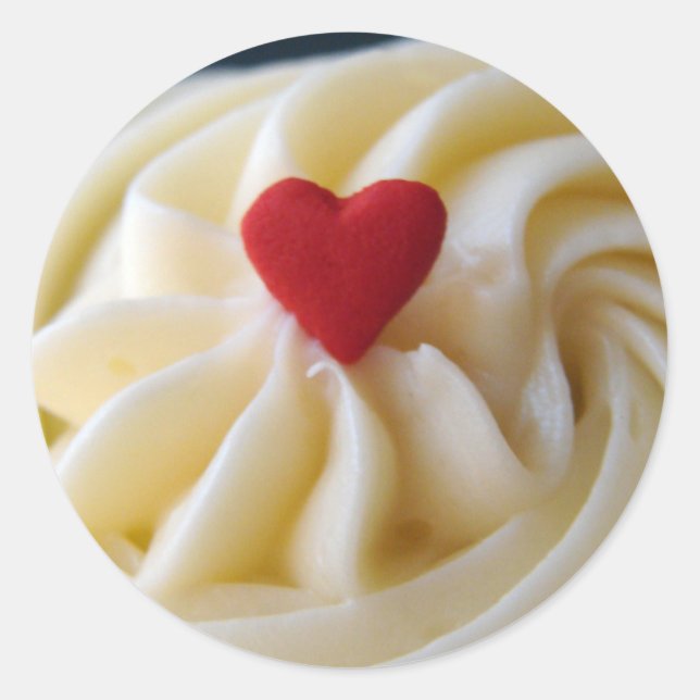 Herz-Zuckerguss Runder Aufkleber (Vorderseite)