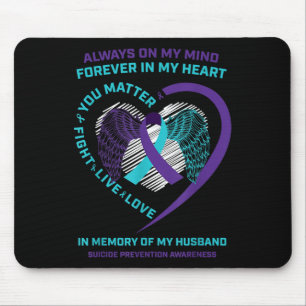 Herz zum Gedenken an meinen Mann Selbstmordbewusst Mousepad