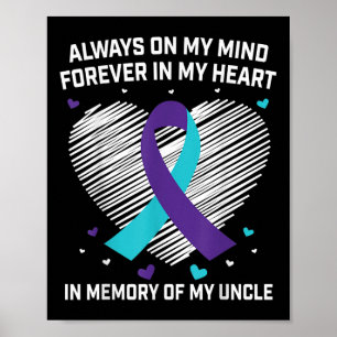 Herz zum Gedenken an meinen Onkel Selbstmordbewuss Poster