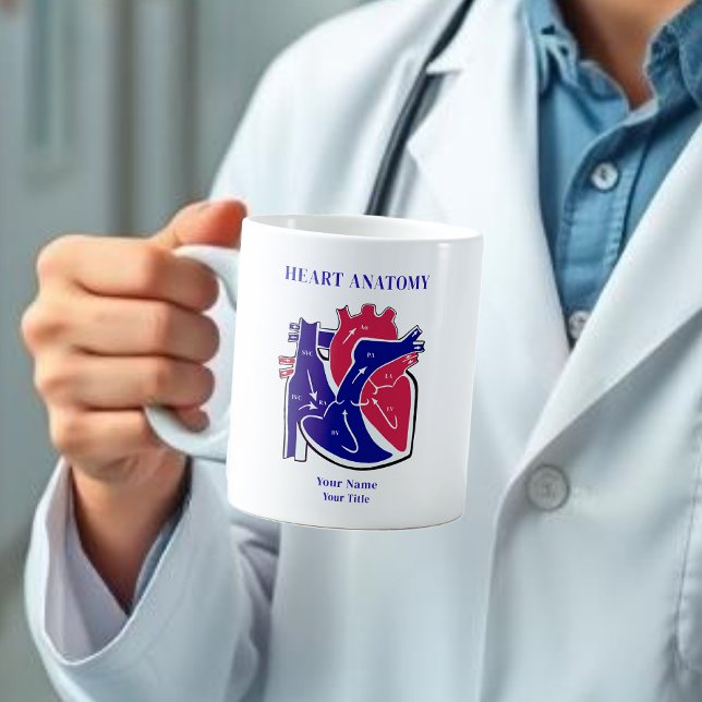 Herzanatomie Kaffeetasse (Heart Anatomy Personalized Coffee Mug )
