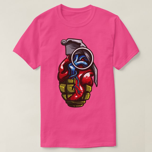 Herzanatomie Liebe Grenade T-Shirt (Design vorne)