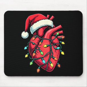 Herzanatomie Weihnachtsnährung Weihnachtsmannmütze Mousepad