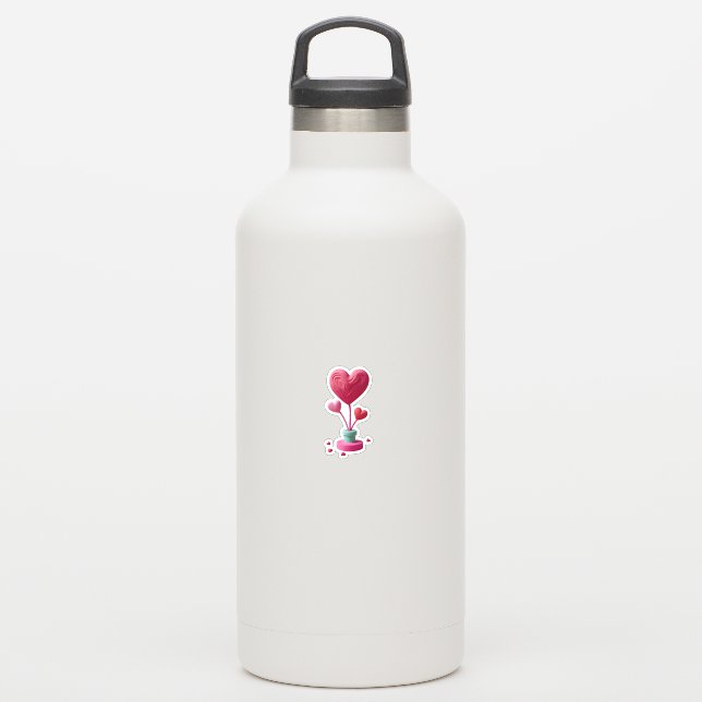 Herzanordnung Aufkleber (Wasserflasche)