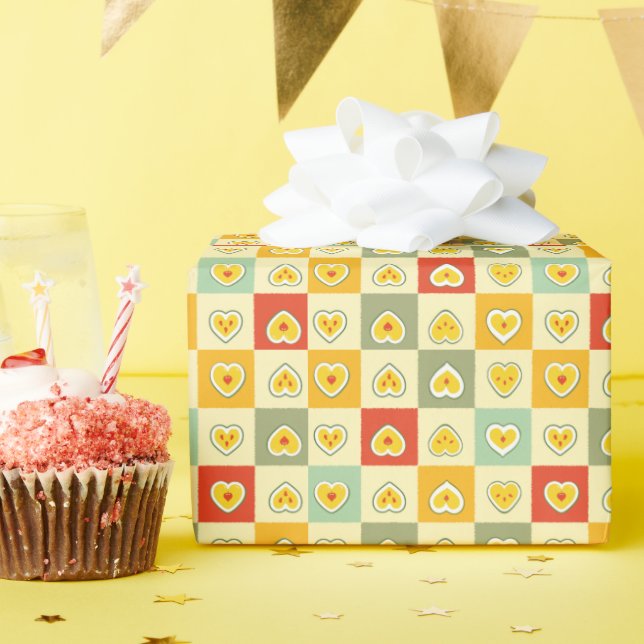 Herzäpfel Geschenkpapier (Geburtstagsparty)