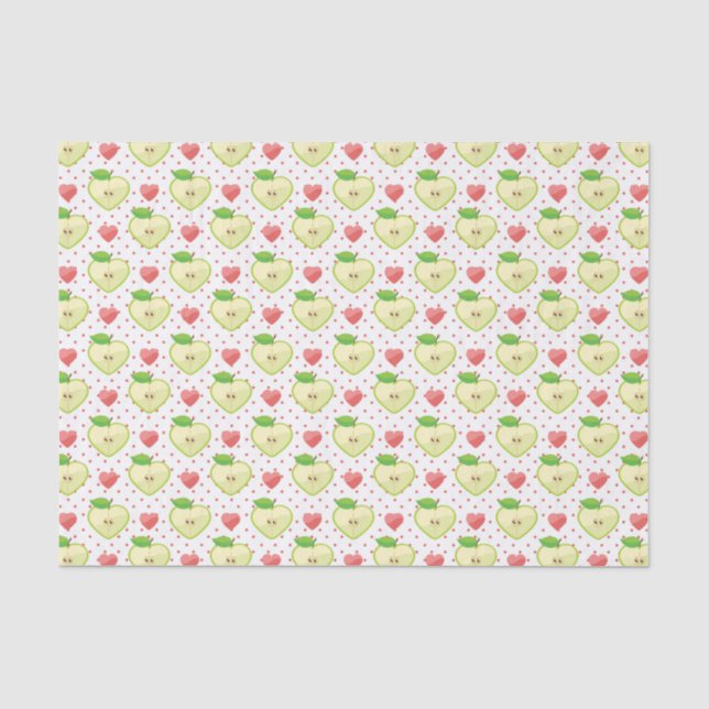Herzäpfel mit rosa Polka-Punkten und Herz Seidenpapier (Vorderseite)