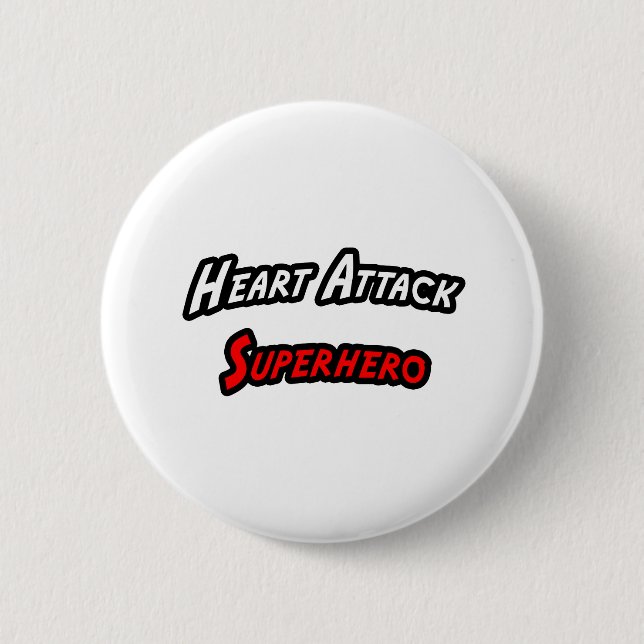 Herzattacken Superhero Button (Vorderseite)