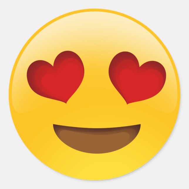 Herzaugen Emoji-Aufkleber Runder Aufkleber (Vorderseite)