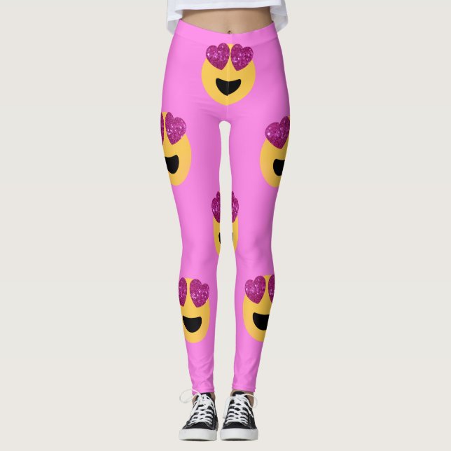 Herzaugen-Emoji-Leggings Leggings (Vorderseite)