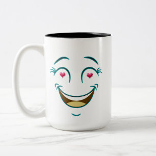 Herzaugen Lächeln Zweifarbige Tasse