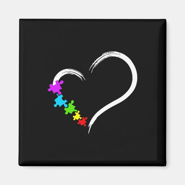 Herzautismus Bewusstseinsbildung Liebe Puzzle Einf Magnet (Vorne)