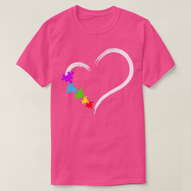 Herzautismus Bewusstseinsbildung Liebe Puzzle Einf T-Shirt (Design vorne)