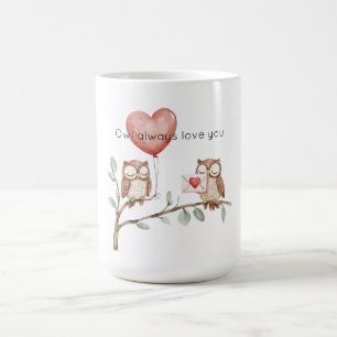 Herzballon Eule liebt dich immer Kaffeetasse