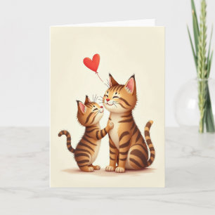 Herzballon Katzen Karte