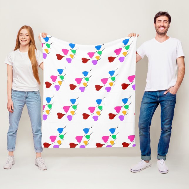 Herzballons Fleecedecke (Beispiel)