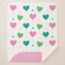 Herzballons Grün Rosa Sternenmuster Süß