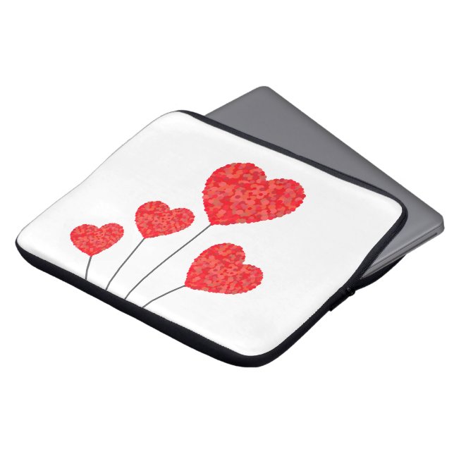 Herzballons-Illustrationsdesign Laptopschutzhülle (Vorne Oben)