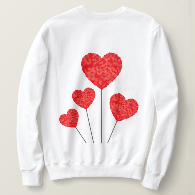 Herzballons-Illustrationsdesign Sweatshirt (Design Rückseite)
