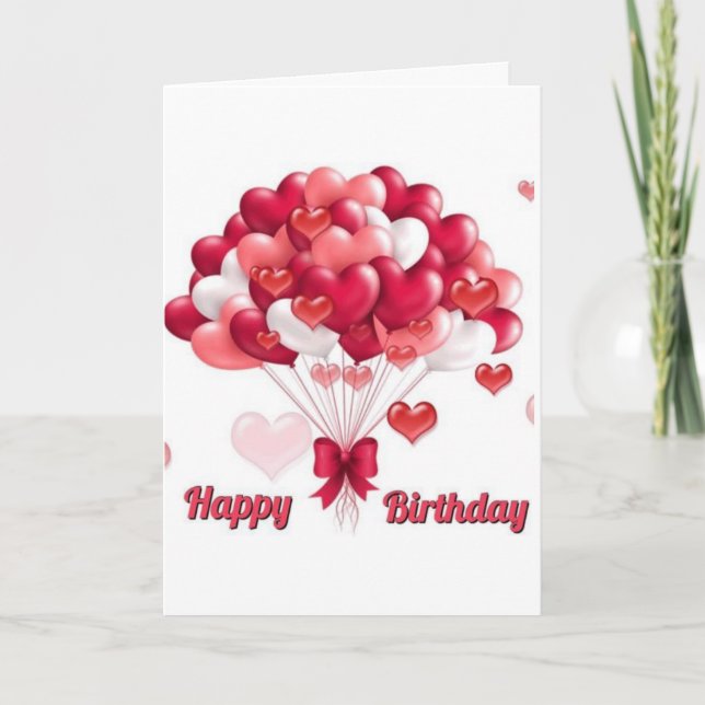 "HERZBALLOONS" FÜR IHREN **GEBURTSTAG** KARTE (Vorderseite)