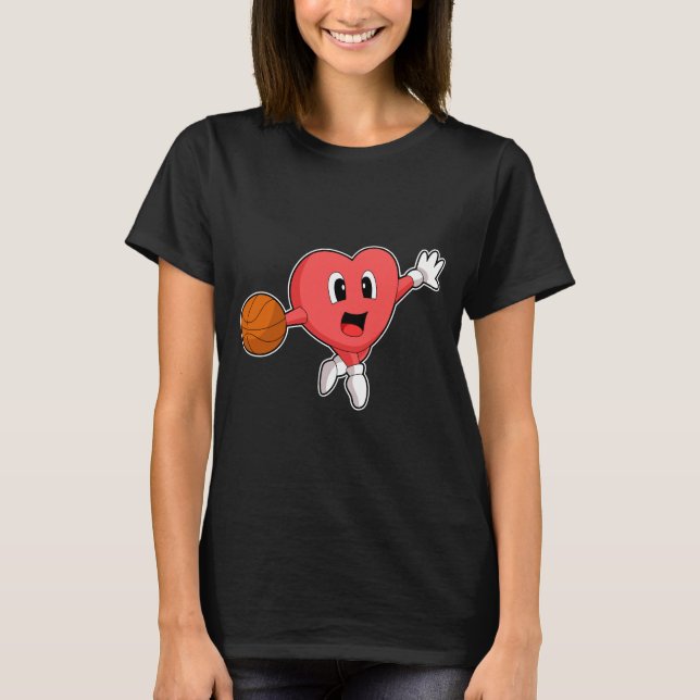 Herzbasketballspieler Basketball T-Shirt (Vorderseite)