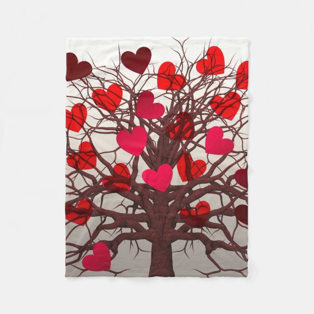 Herzbaum Fleecedecke (Vorderseite)
