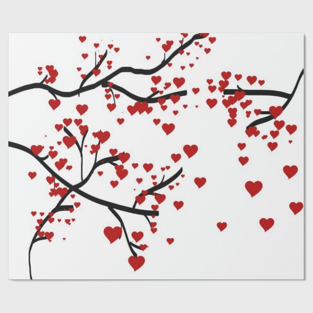 Herzbaum Geschenkpapier (Flach)