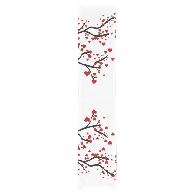 Herzbaum Kurzer Tischläufer (Vorderseite)