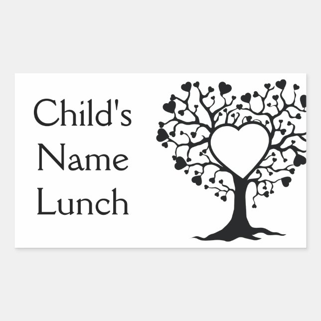 Herzbaum Rechteckiger Aufkleber (Vorderseite)