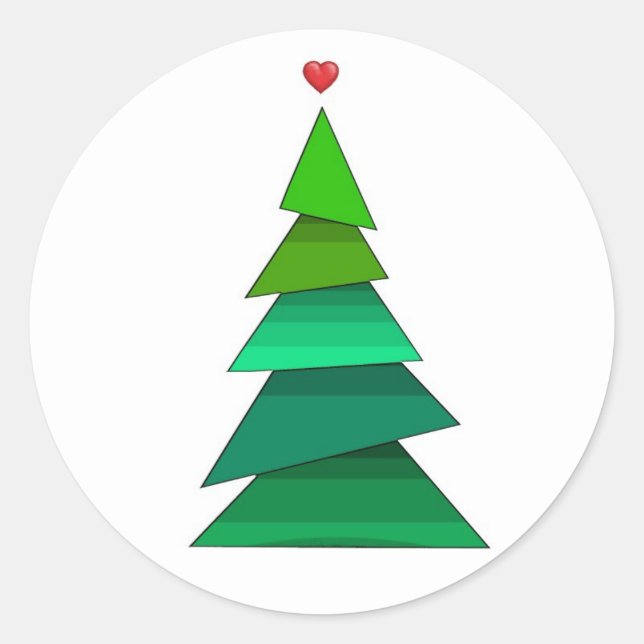 Herzbaum Runder Aufkleber (Vorderseite)