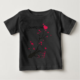 Herzbaum schwarz, wachsende Liebe Baby T-shirt