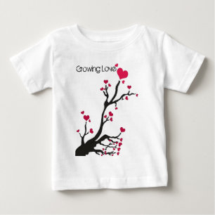 Herzbaum schwarz, wachsende Liebe Baby T-shirt