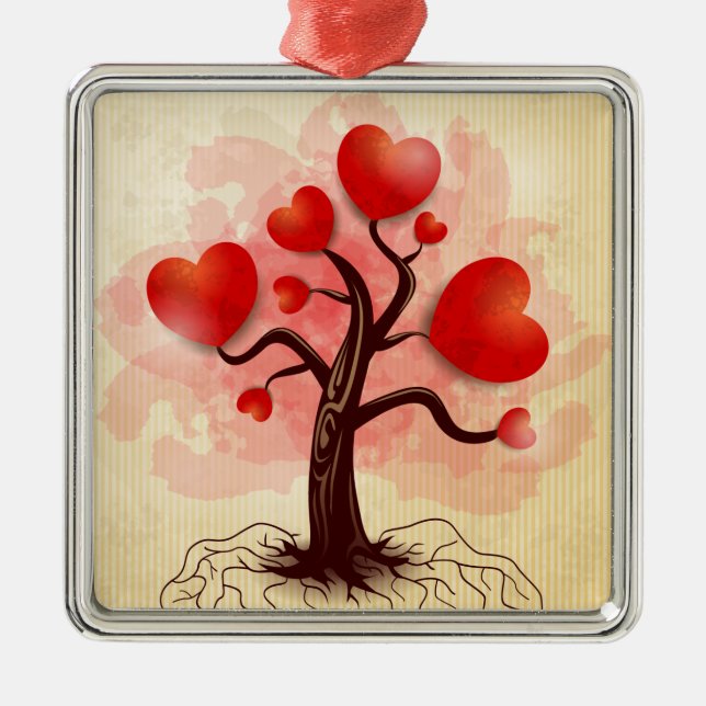 Herzbaum Silbernes Ornament (Vorne)