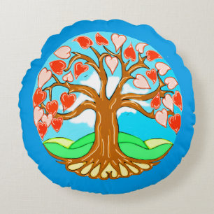 Herzbaum von Mandala Rundes Kissen