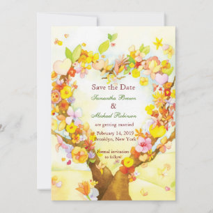 Herzbäume Aquarell Hochzeit Save the Date