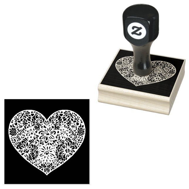 Herzbedarf 2,5" x 2,5" Briefmarke Gummistempel (Stempel)