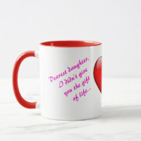 Herzberührende Tasse von Mama für Tochter