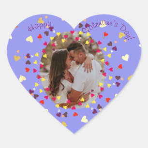 Herzbeschwerden mit Foto Happy Valentine's Day Herz-Aufkleber