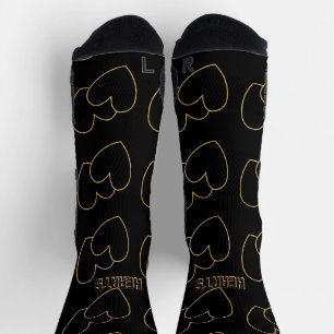 Herzbild mit Herztext bedruckt Liebenswürdig Schwa Socken