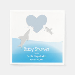 Herzbisse und Haie   Babyduschpapier Napkin Serviette