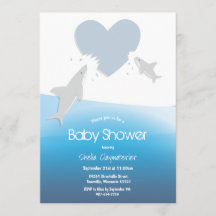 Herzbisse und Haie | Einladung der Babydusche