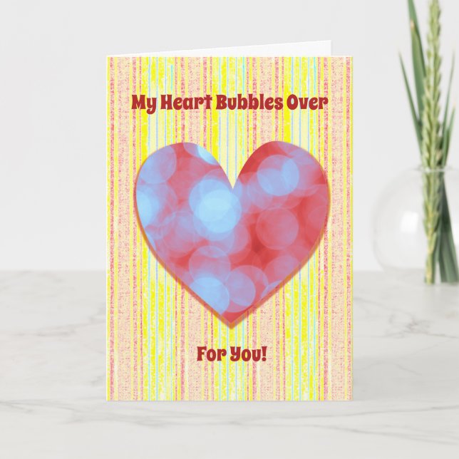 Herzblasen für Sie Liebe Valentine Card Karte (Vorderseite)