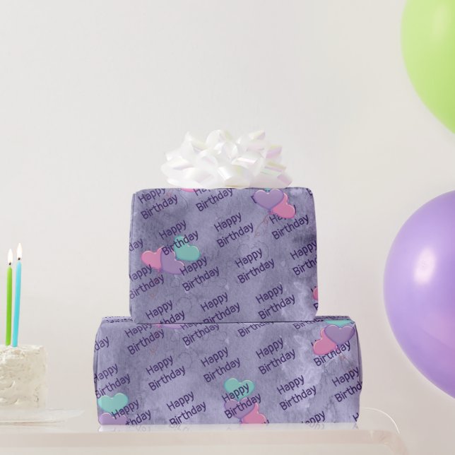 Herzblasen Geburtstagswrapping Paper Geschenkpapier (Partygeschenke)