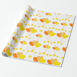 Herzblasen mit Sternen Geschenkpapier