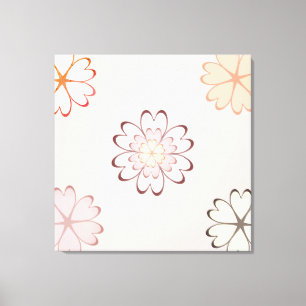 Herzblumen auf Hellbeige Leinwanddruck