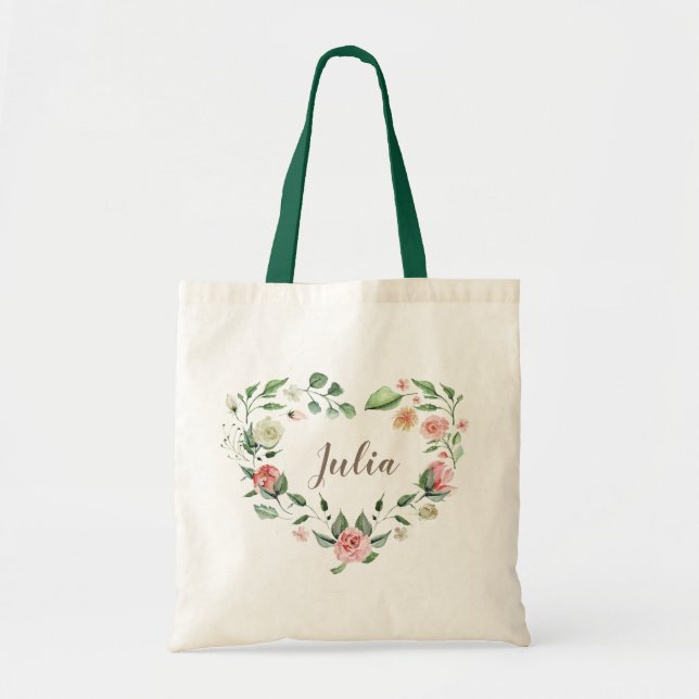 Herzblumenkranz Bridesmaid Begrüßungstasche Tragetasche (Vorne)
