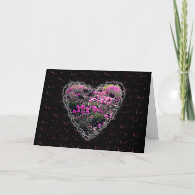 Herzblüte Valentine Liebe Romantische Karte (Vorderseite)