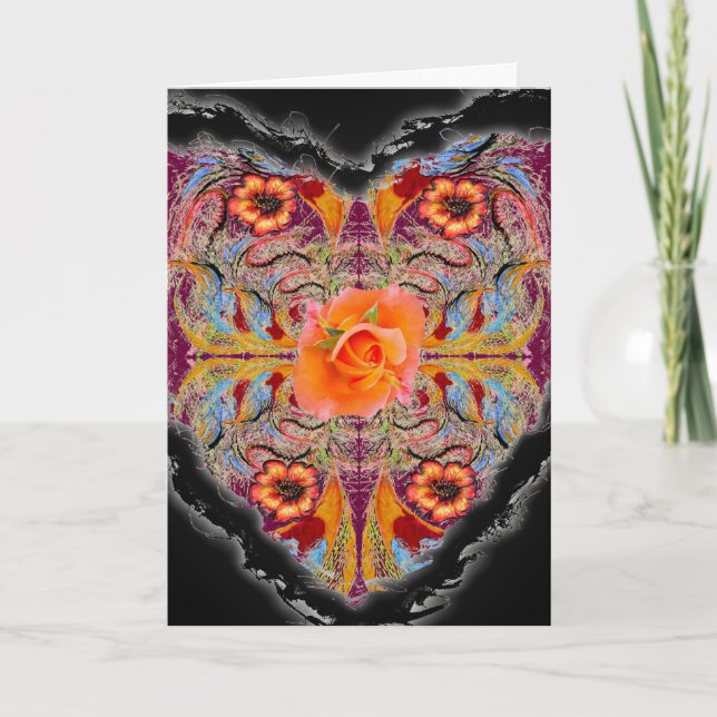 Herzblüte Valentine Neovictorian Feiertagskarte (Vorderseite)