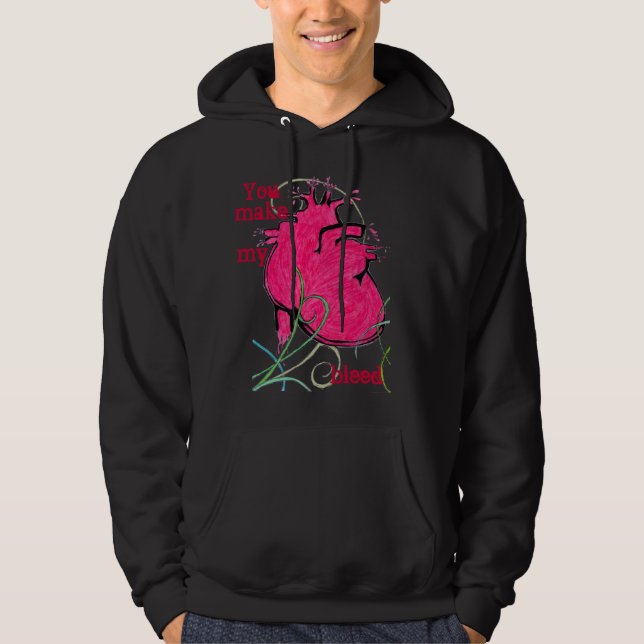 Herzblutungen Hoodie (Vorderseite)