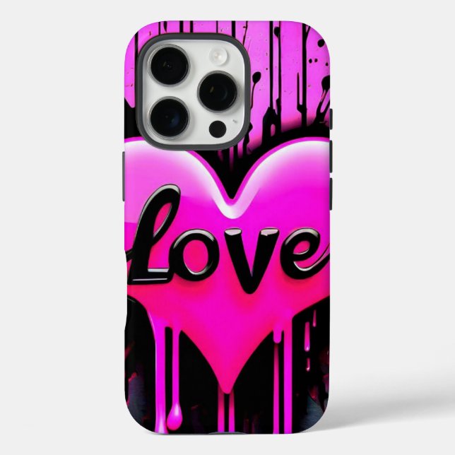 Herzblutungen iPhone 16 Pro Hülle (Rückseite)